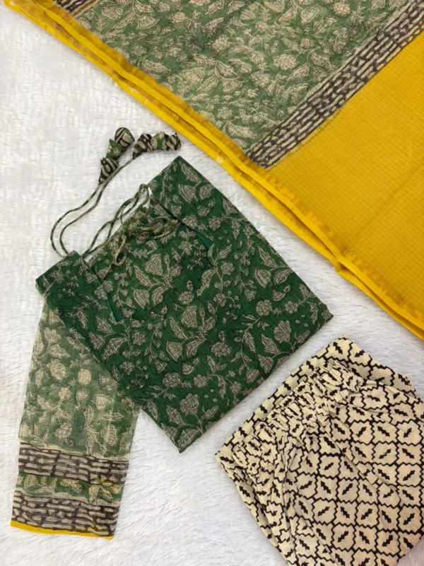KDC-030 DARK GREEN WITH MUSTARD KOTA SUIT