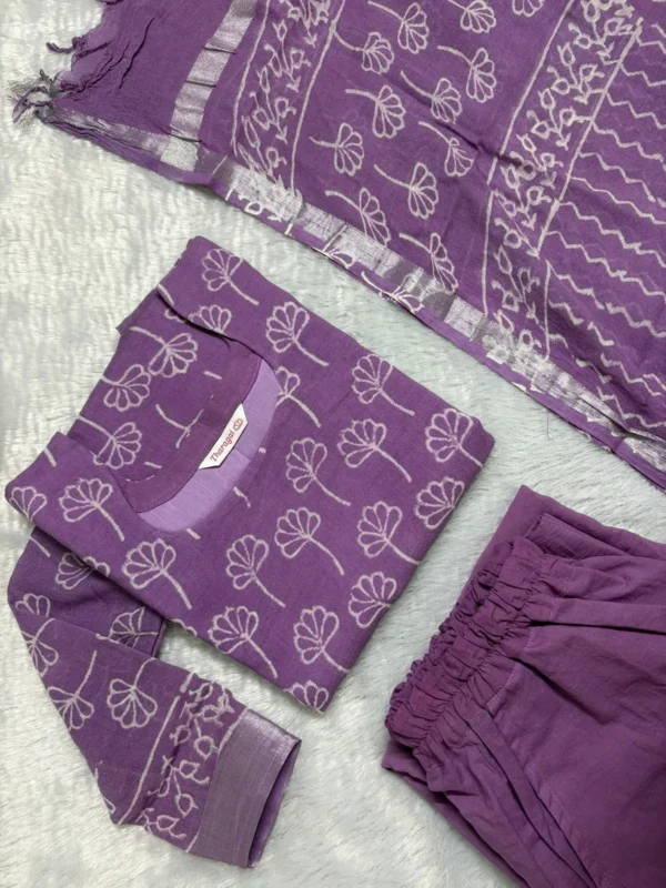 LN-010 MAUVE LINEN COTTON SUITS