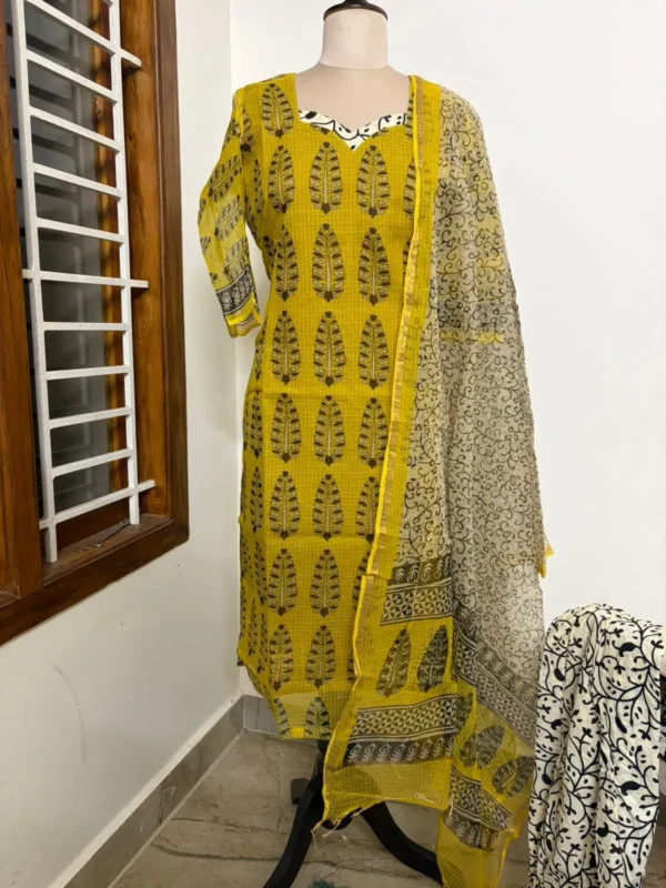 KDC-025 YELLOW AJRAKH KOTA SUIT