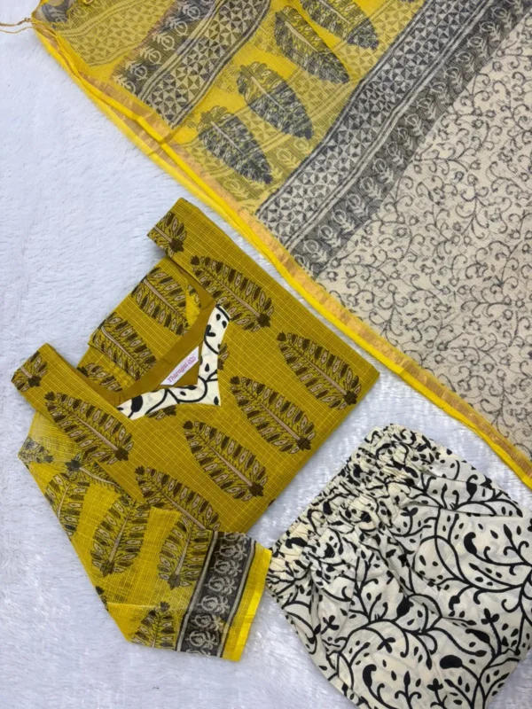 KDC-025 YELLOW AJRAKH KOTA SUIT