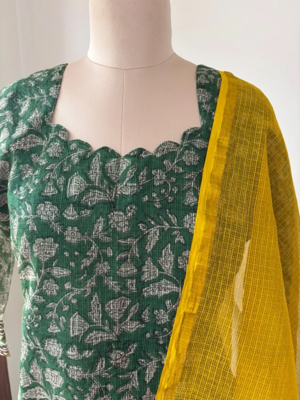 KDC-030 DARK GREEN WITH MUSTARD KOTA SUIT