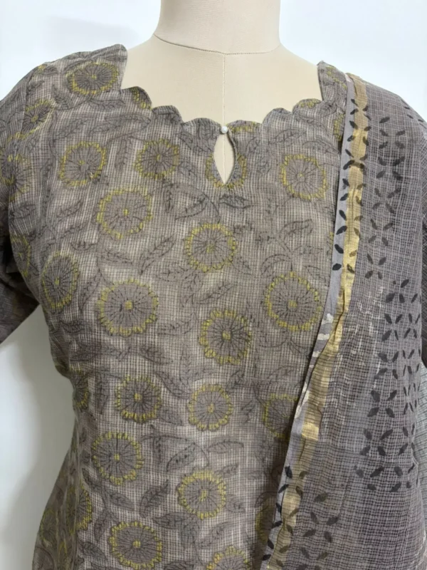 KDC-022 GREY FLORAL KOTA SUIT