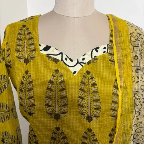 KDC-025 YELLOW AJRAKH KOTA SUIT