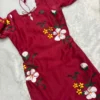 CHS - 001 pinkish maroon hand painted chanderi silk set