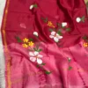 CHS - 001 pinkish maroon hand painted chanderi silk set