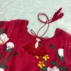 CHS - 001 pinkish maroon hand painted chanderi silk set