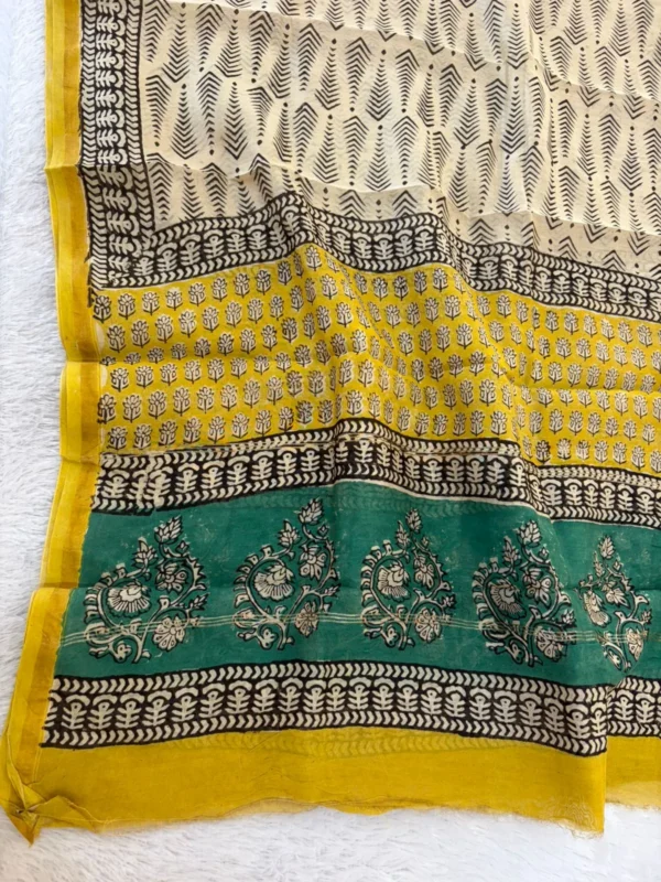CHS - 002 yellow flower chanderi silk set