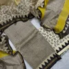 CHS - 005 black checks with cream chanderi silk suits