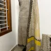 CHS - 005 black checks with cream chanderi silk suits