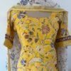 LN-011 YELLOW FLORAL LINEN COTTON SUITS