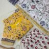 LN-011 YELLOW FLORAL LINEN COTTON SUITS