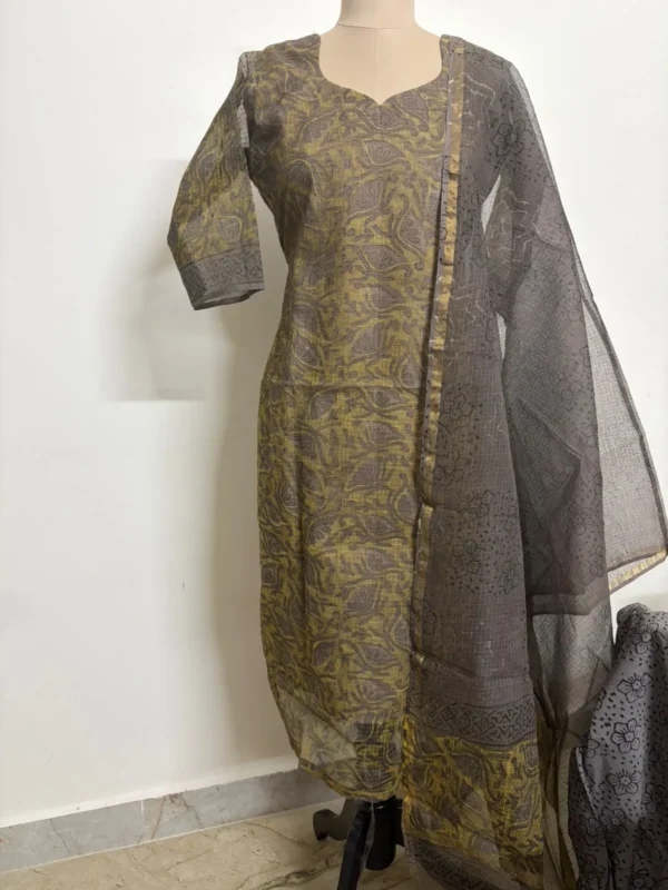 KDC -023 Grey With Yellow Kota Suit