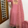 LJAM- 001 Pink linen jamdhani suit