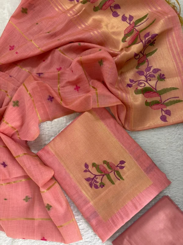 LJAM- 001 Pink linen jamdhani suit