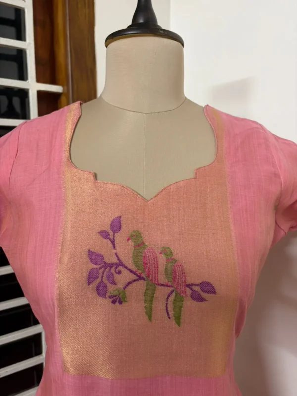 LJAM- 001 Pink linen jamdhani suit