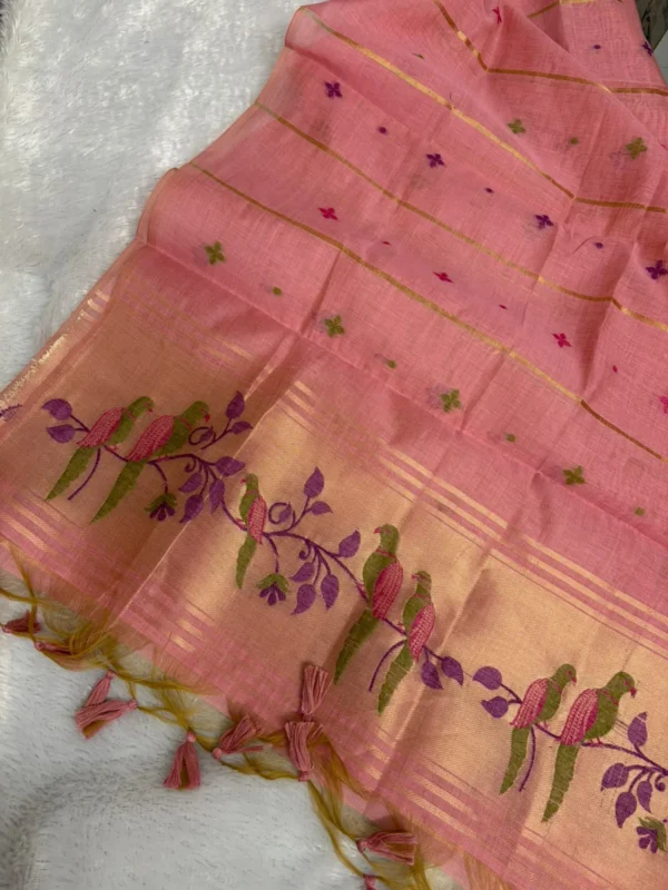LJAM- 001 Pink linen jamdhani suit