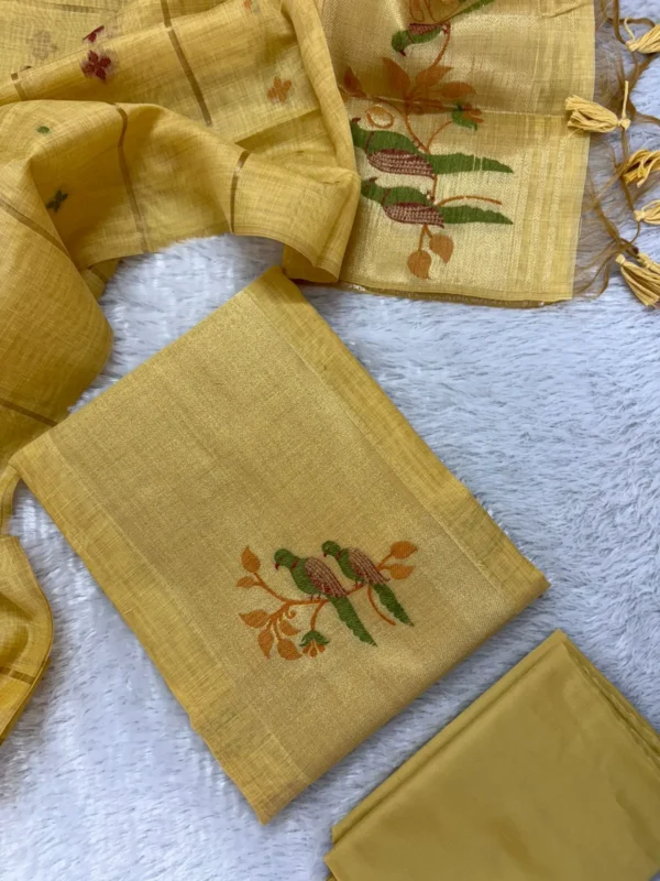 LJAM - 002 golden linen jamdhani suit