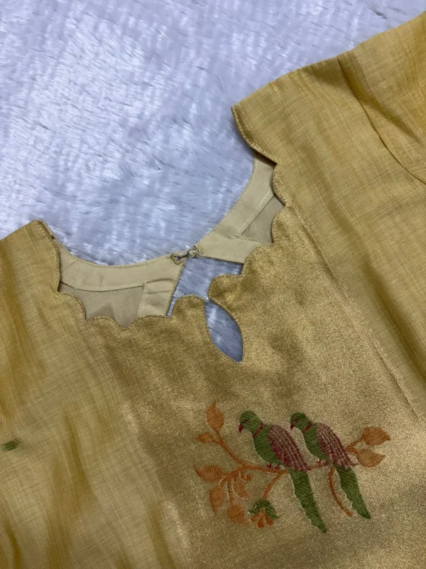 LJAM - 002 golden linen jamdhani suit