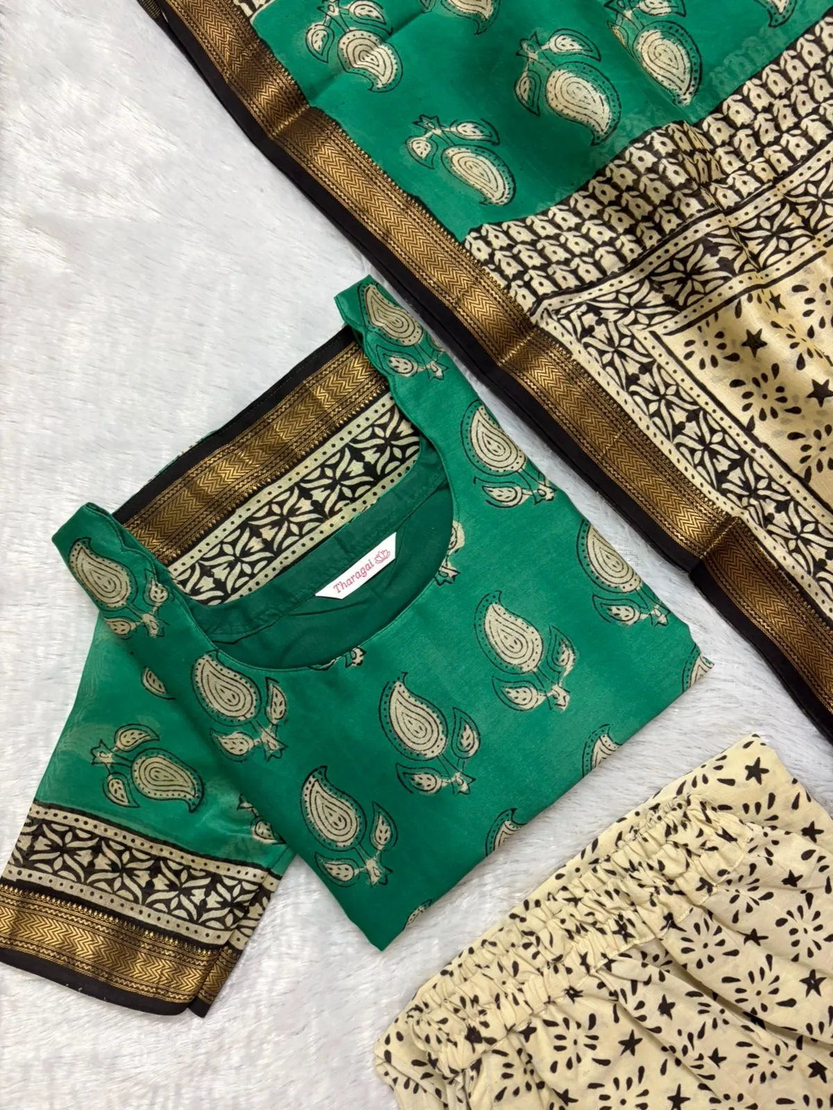 MAHE - 001 kacha mango Maheshwari silk suits