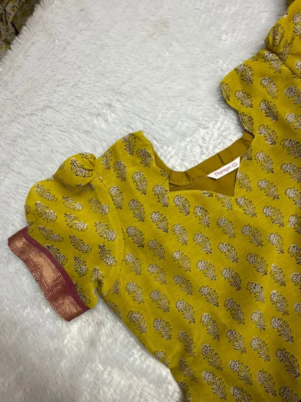 MAHE-002 yellow with pink Maheshwari silk suits