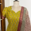 MAHE-002 yellow with pink Maheshwari silk suits
