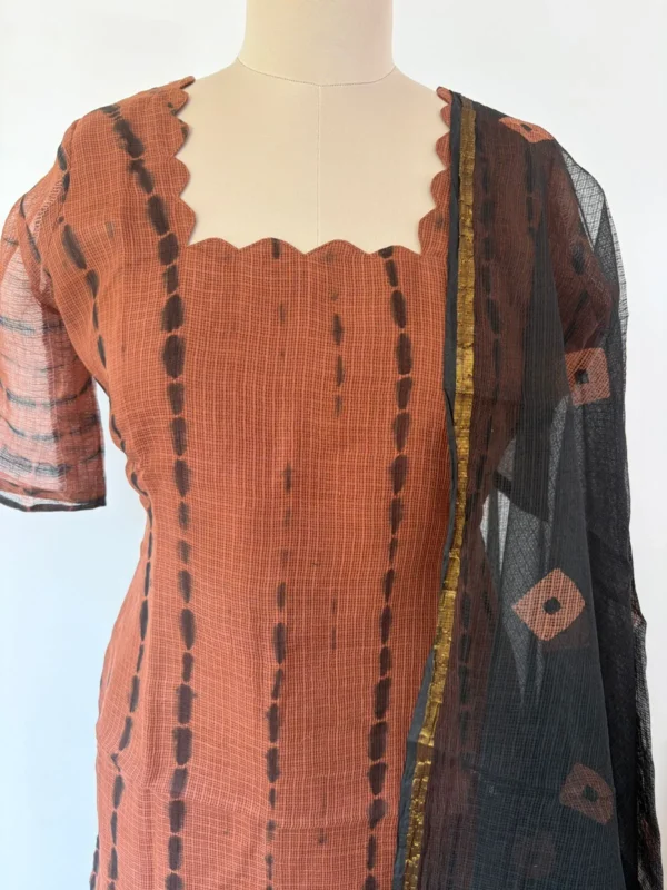 KDC-011 Coffee Brown Shibori Kota Suit