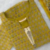 CHS - 002 yellow flower chanderi silk set