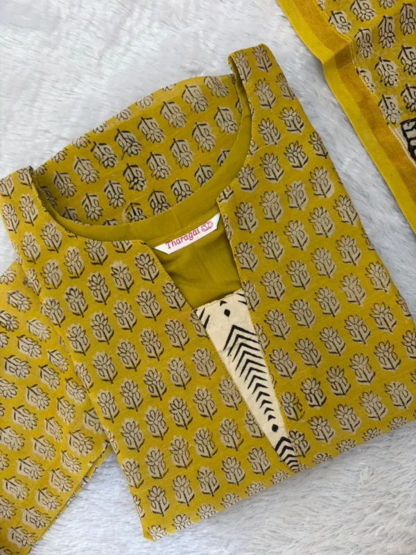 CHS - 002 yellow flower chanderi silk set