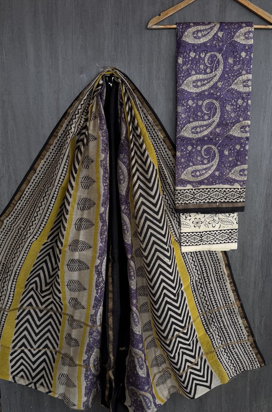 CHS - 004 yellow flower chanderi silk suits