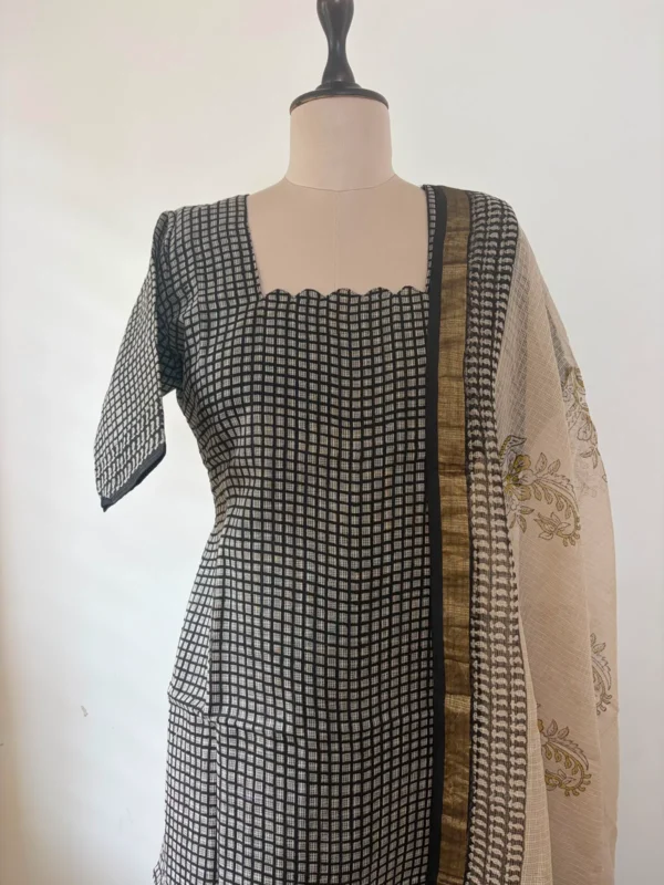 WhatsApp (25) KDC-020 BLACK CHECKS KOTA SUIT