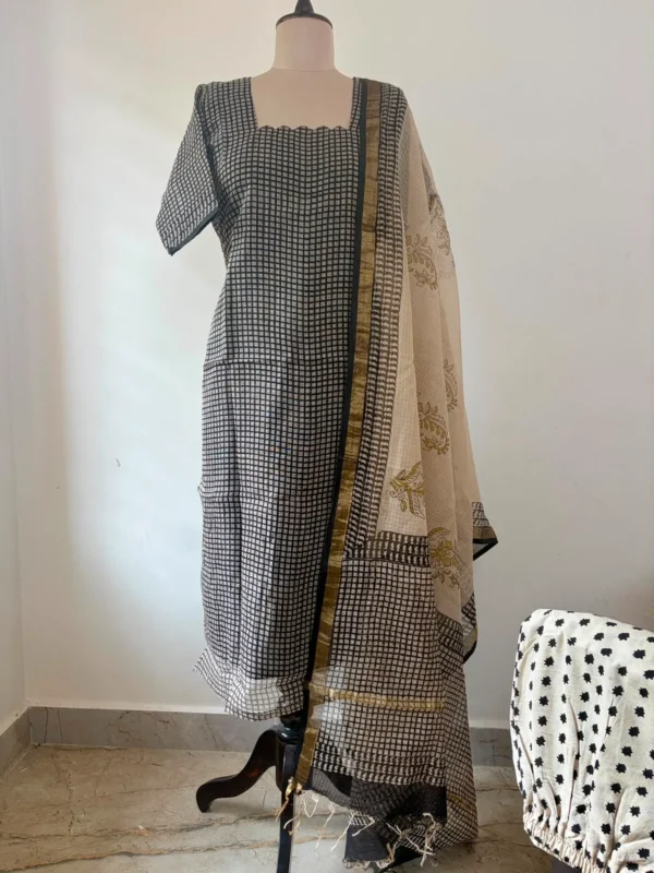 WhatsApp (26) KDC-020 BLACK CHECKS KOTA SUIT