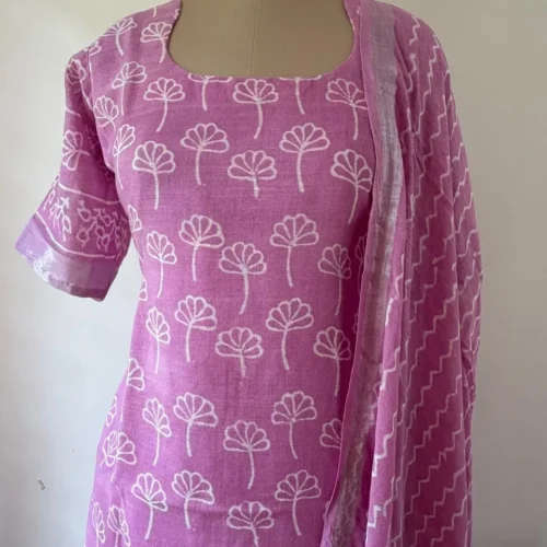 LN-010 MAUVE LINEN COTTON SUITS